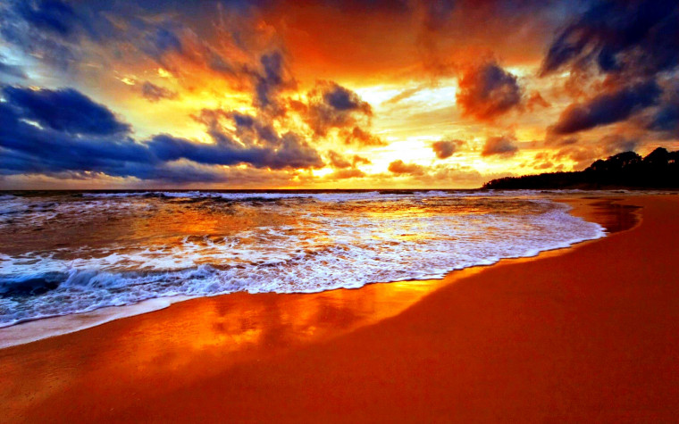 Beach Sunset Backgrounds Wallpapersafari