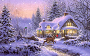 Free download Pictures 3d snowy cottages screensaver animated ...