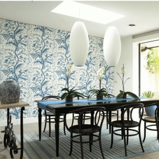 Free download Blue and white dining room Wallpaper ideas Dining room