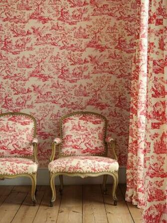 [49+] French Toile Wallpaper Red on WallpaperSafari