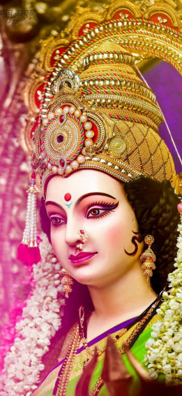 Download Smiling Durga Mata Hd Wallpaper | Wallpapers.com