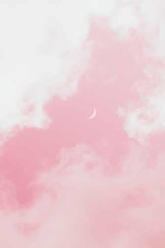 Pink aesthetic wallpaper with cloud. Generative AI. Stock