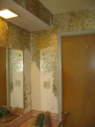 wallpaper paste or glue must be scrubbed and removed and then