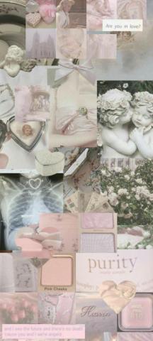 Coquette aesthetic collage wallpaper