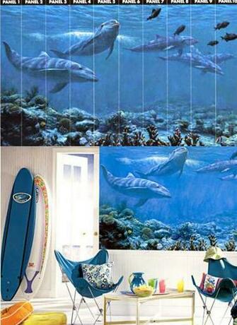 Free download Swimming Dolphins Full Wall Mural Wall Sticker Outlet