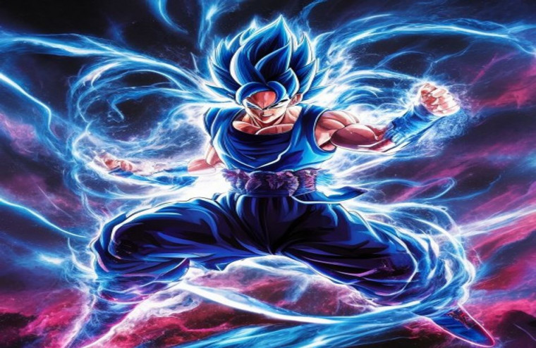 Blue Gogeta AI Wallpaper