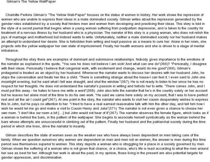 Free download The Yellow Wallpaper Thesis Statements And Important