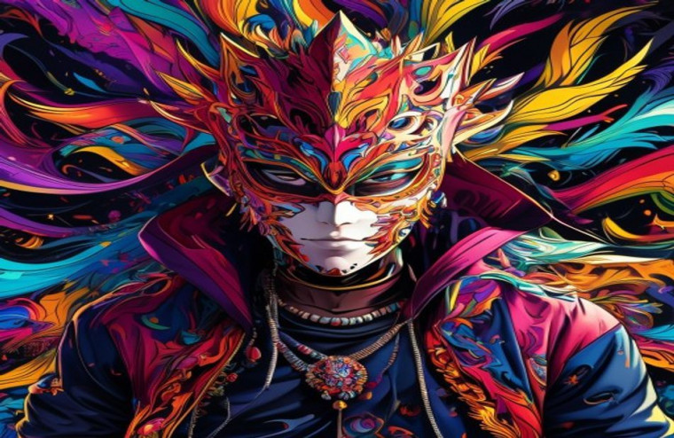 Anime With Mask AI Wallpaper