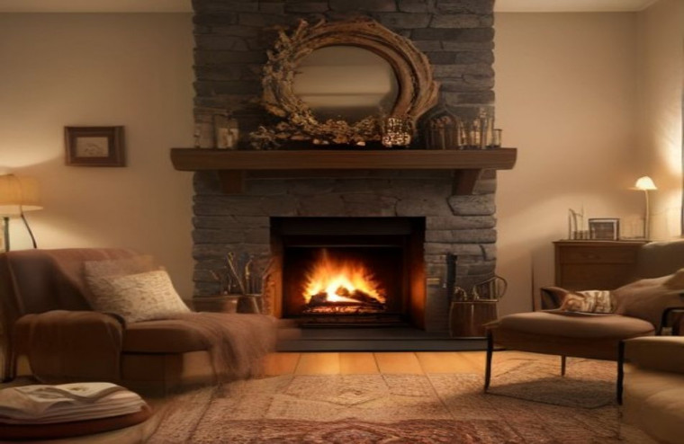 Live Fireplace AI Wallpaper