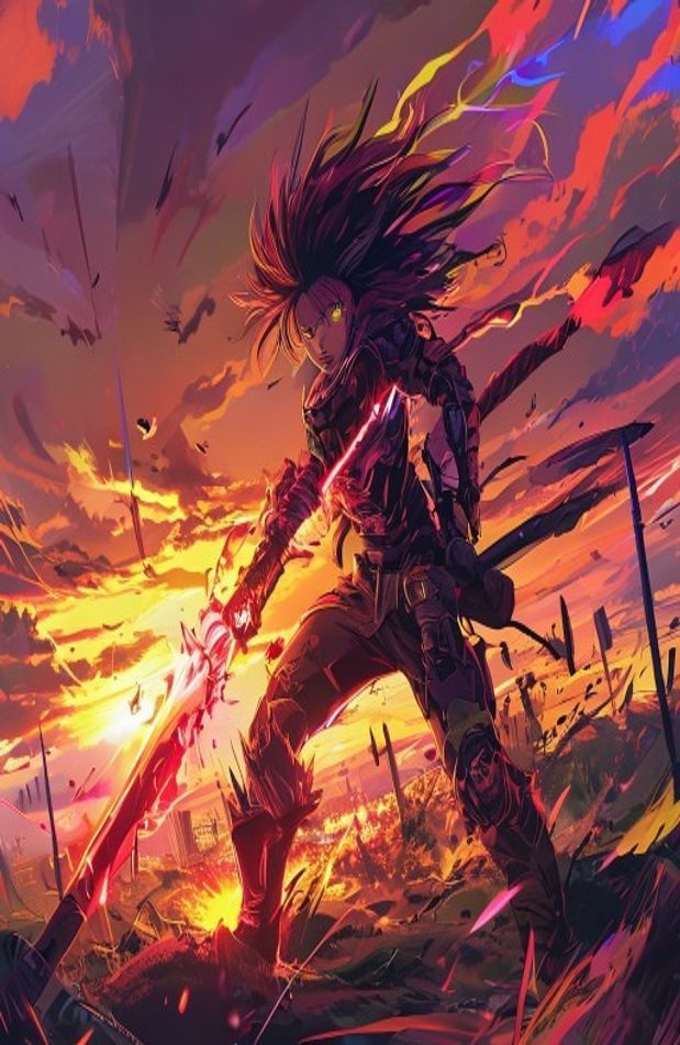 Badass Anime AI Wallpaper