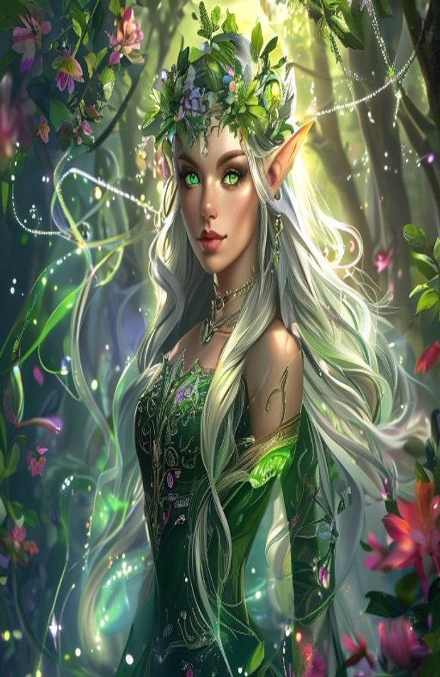 Female Elf AI Wallpaper