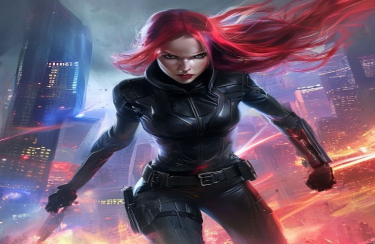 Black Widow HD AI Wallpaper