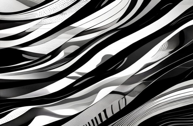Black And White Abstract AI Wallpaper