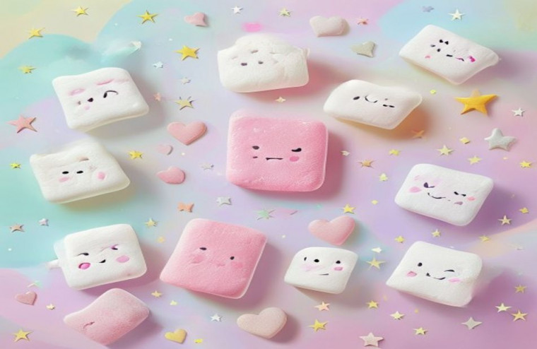 Cute Marshmallow AI Wallpaper
