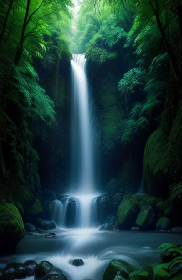 Waterfall AI Wallpaper With Sound