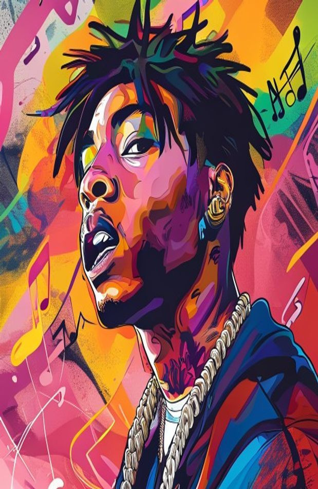Cartoon Xxxtentacion AI Wallpaper