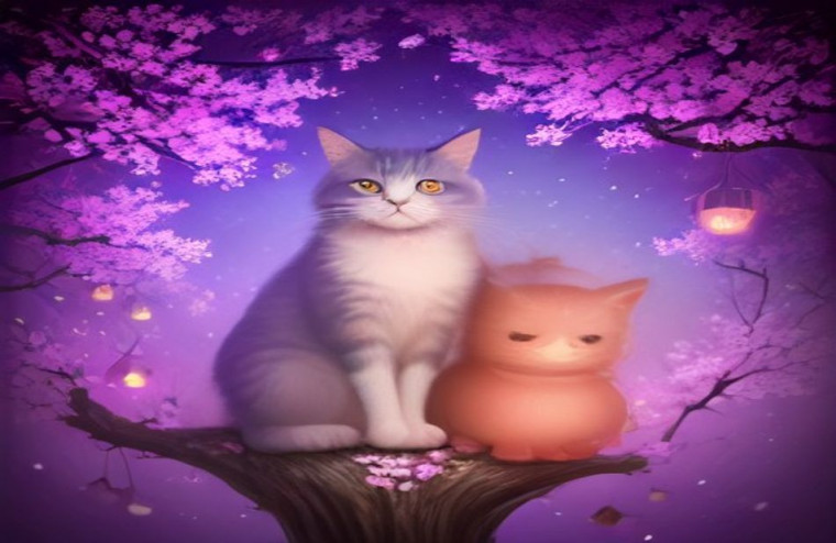 Anime Cat AI Wallpaper