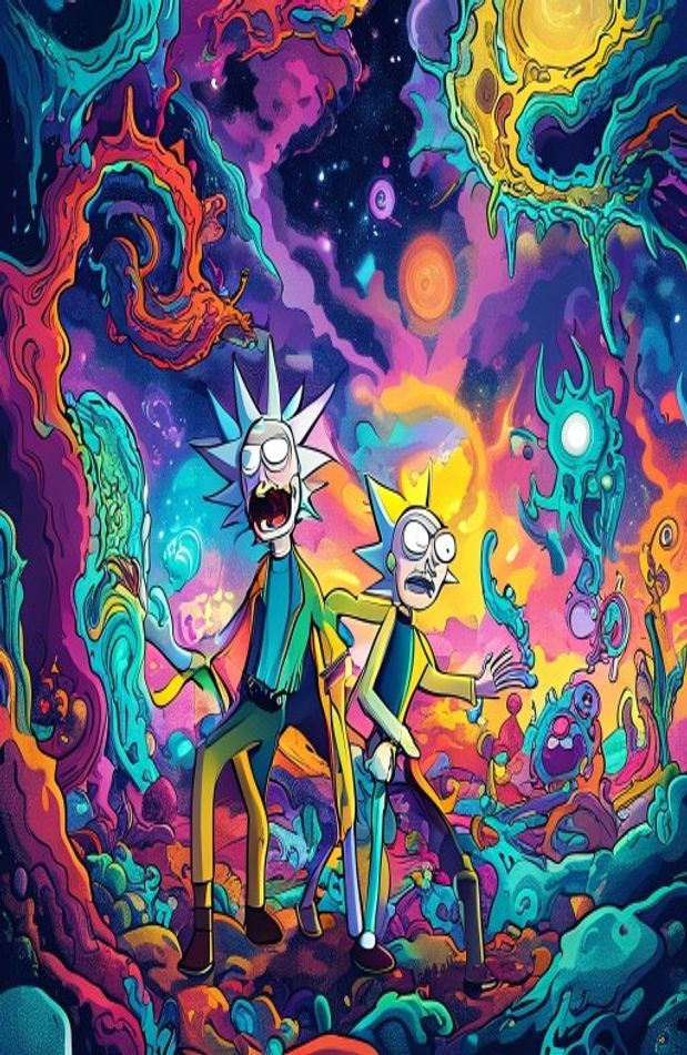 Supreme Rick And Morty AI Wallpaper