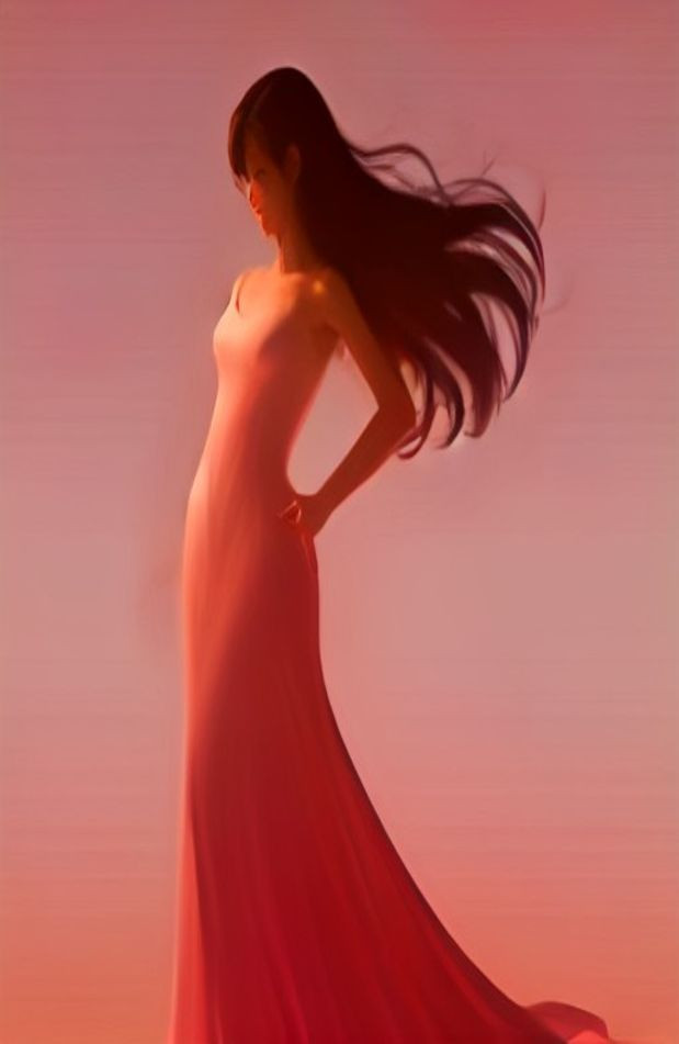 Woman Silhouette AI Wallpaper