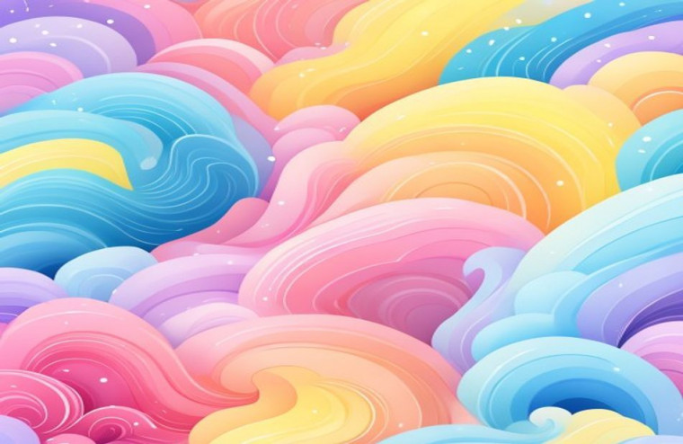 Pastel Rainbow AI Wallpaper