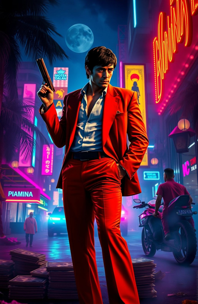 Tony Montana AI Wallpaper