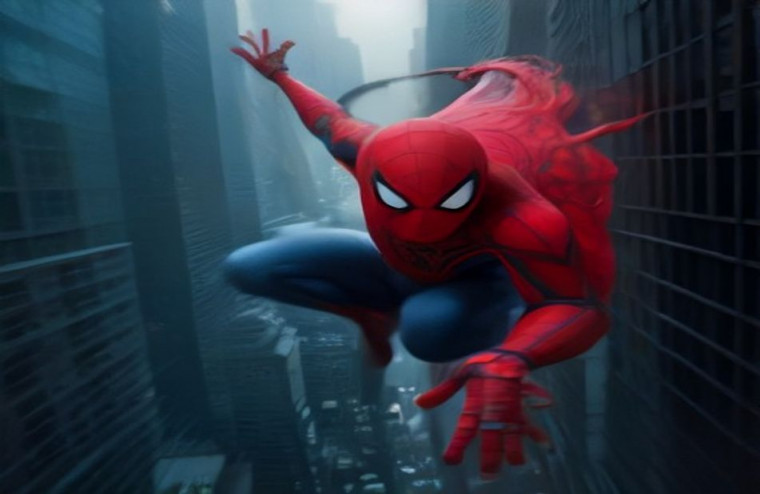 Spiderman Cartoon AI Wallpaper