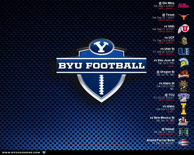 Free download Dribbble 2015 BYU Football Schedule Wallpaper by Rusty