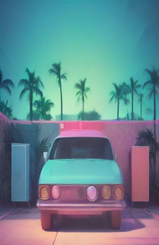 80s Aesthetic AI Wallpaper