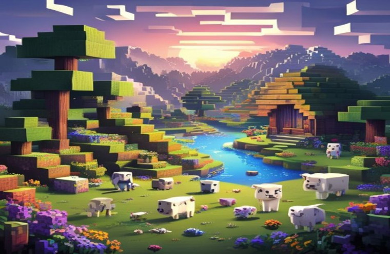 Cool Minecraft AI Wallpaper