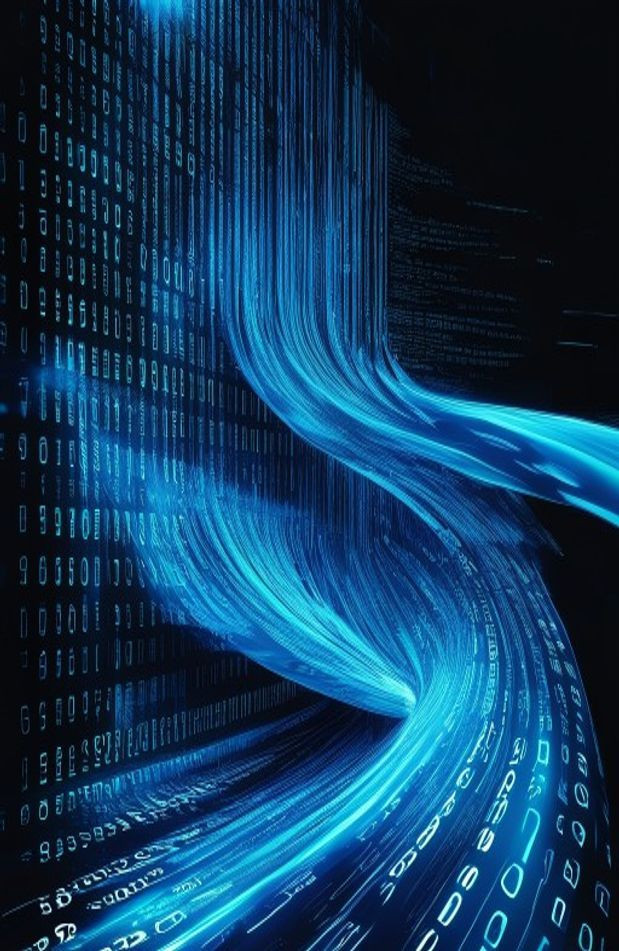 Blue Matrix Code AI Wallpaper Live