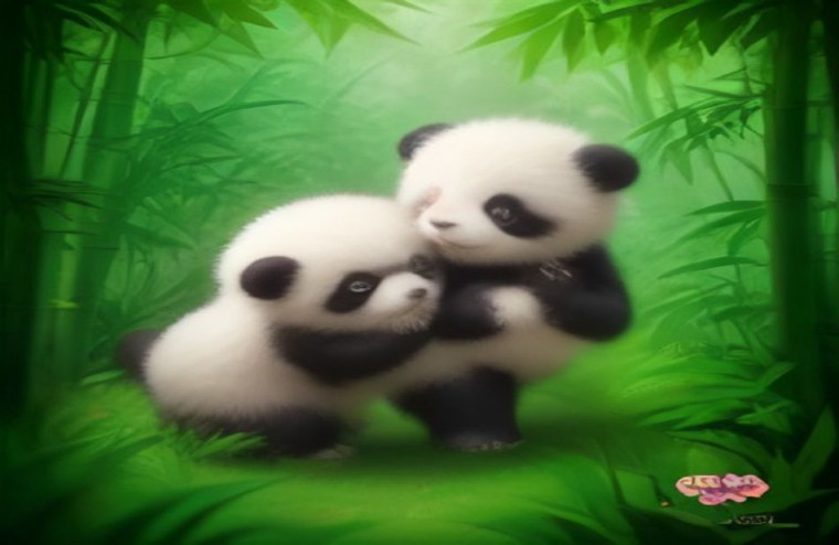 Cute Panda AI Background