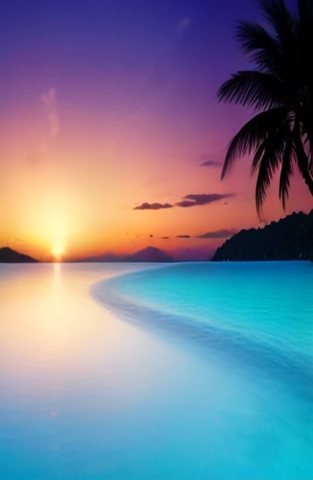 Tropical Island AI Wallpaper