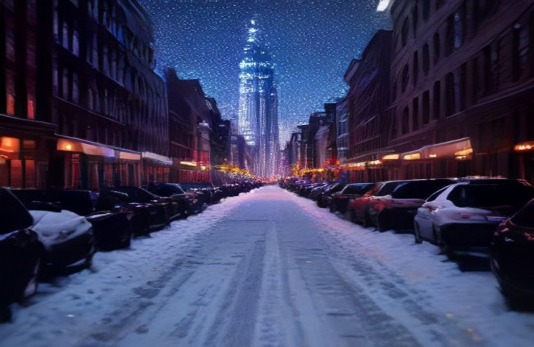 New York City Winter AI Wallpaper