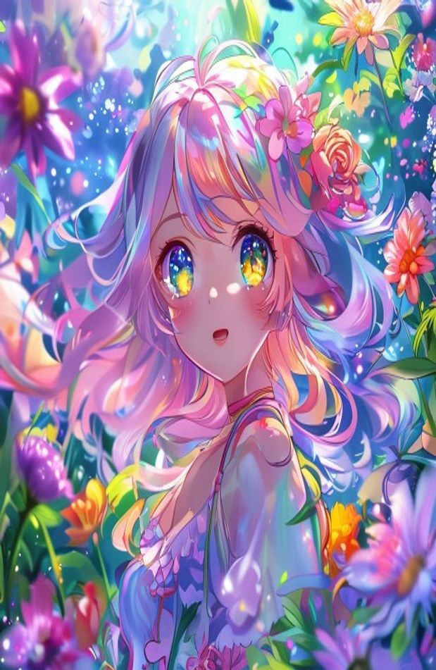 Cute Anime Girl AI Wallpaper