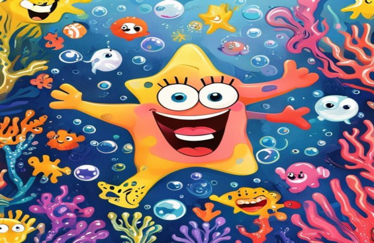 Funny Patrick Star AI Wallpaper