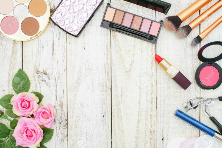 Free download Makeup Brush And Decorative Cosmetics On A Pastel Pink