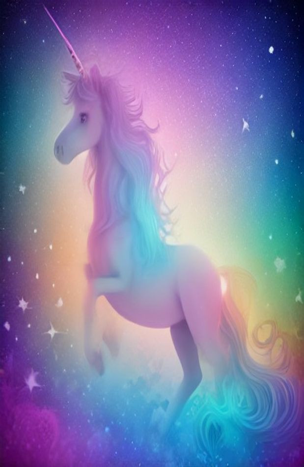 Cartoon Unicorn AI Wallpaper