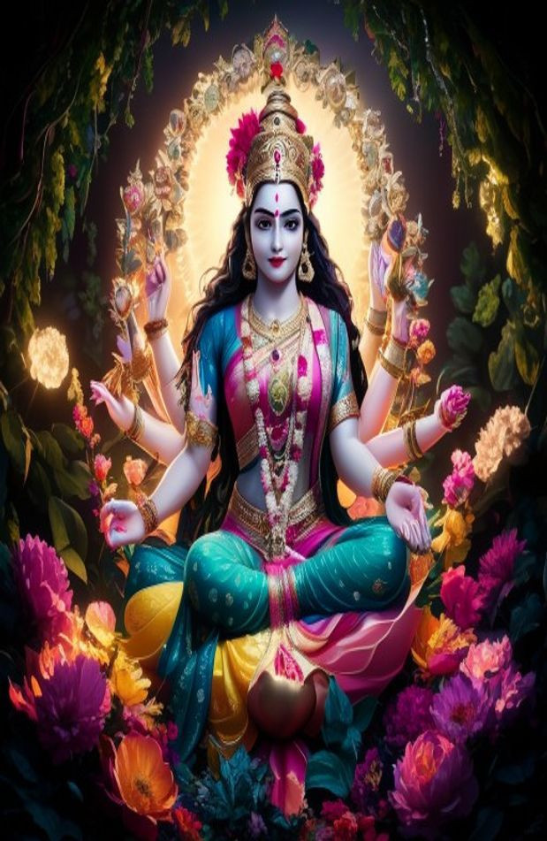 God Lakshmi AI Wallpaper