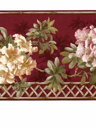 Free download Burgundy Floral Scalloped Wallpaper Border Kitchen ...