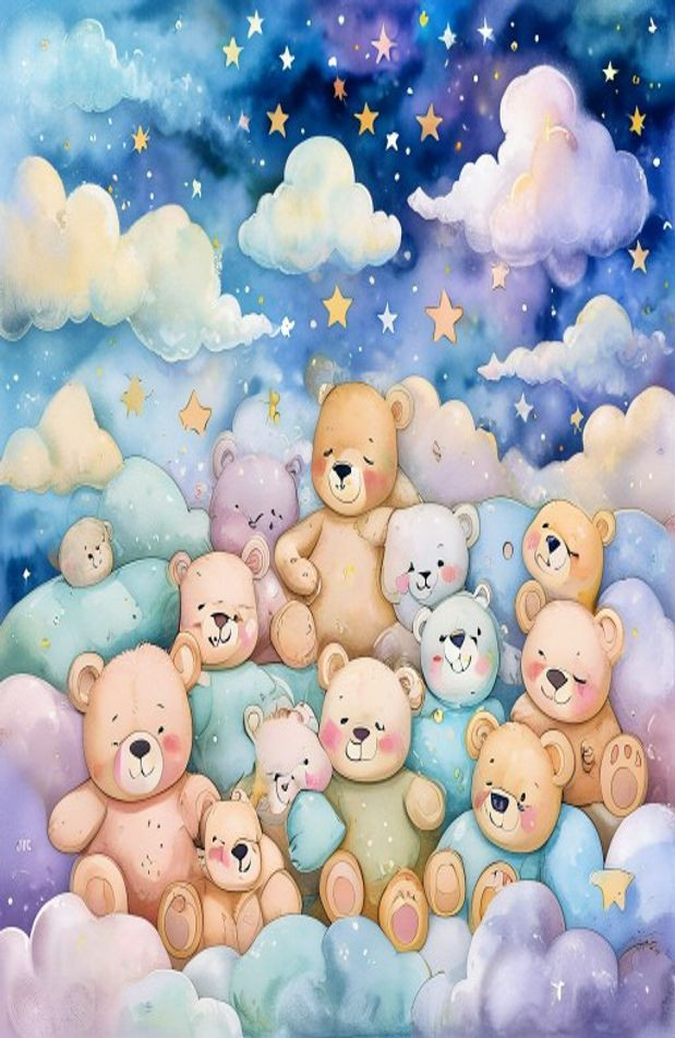 Cute Teddy Bears AI Wallpaper