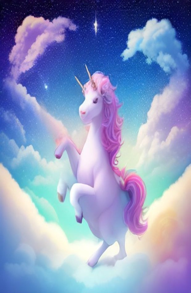 Cartoon Unicorn AI Wallpaper
