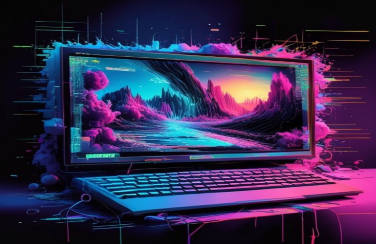 Broken Computer Screen AI Wallpaper