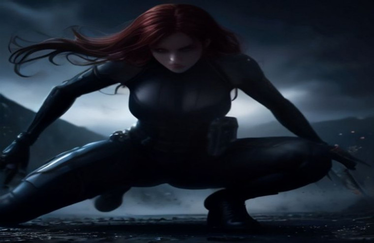 Black Widow HD AI Wallpaper