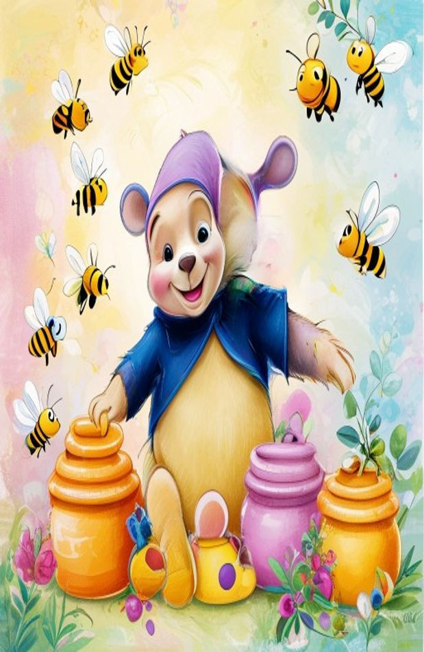 Baby Winnie The Pooh AI Wallpaper