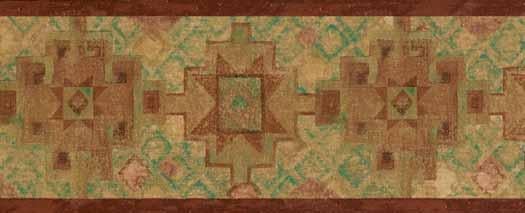 Free download Wallpaper Border Southwestern Design Green Brown Gold