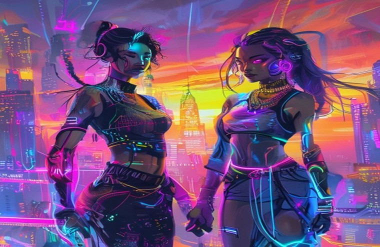 Dual Monitor AI Wallpaper Girls