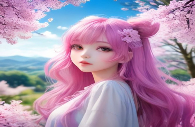 Cute Anime Girl AI Wallpaper