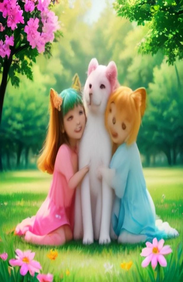 Cute Bff AI Wallpaper
