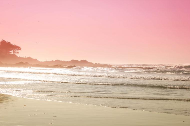 Pink Sunset Beach Wallpaper Carmel Wallpapersafari