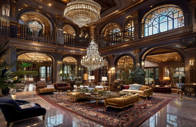 Luxury Mansion AI Wallpaper
